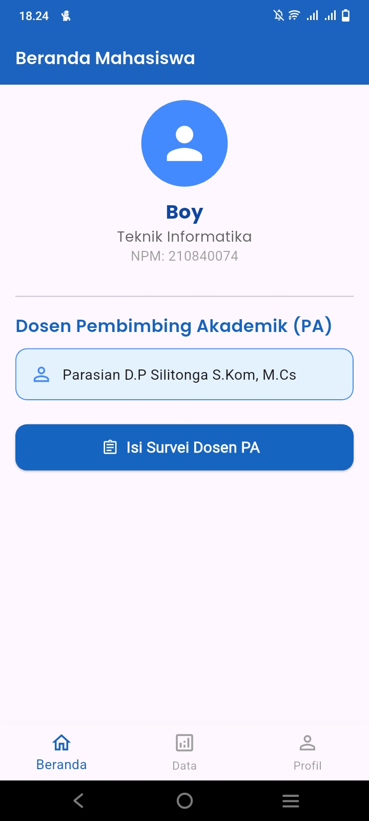 Sistem Survei Dosen PA - Screenshot 5