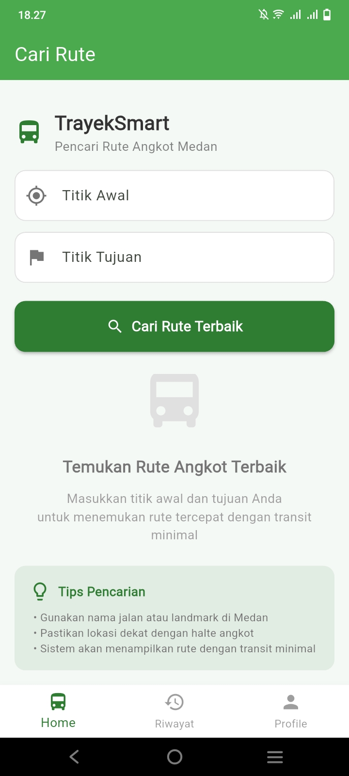 TrayekSmart - Mockup